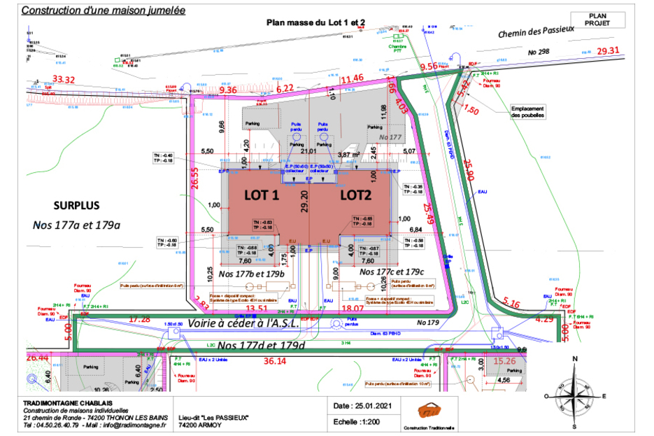 Plan de Masse Lot 1 et 2 Plan de Masse Lot 1 et 2